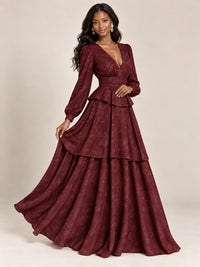 Blush Pink Floral Long Sleeve Maxi Dress