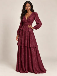 Blush Pink Floral Long Sleeve Maxi Dress