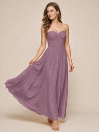 Strapless Pleated Chiffon A-Line Bridesmaid Dress