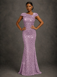 Sequin Off Shoulder Mermaid Prom Dress