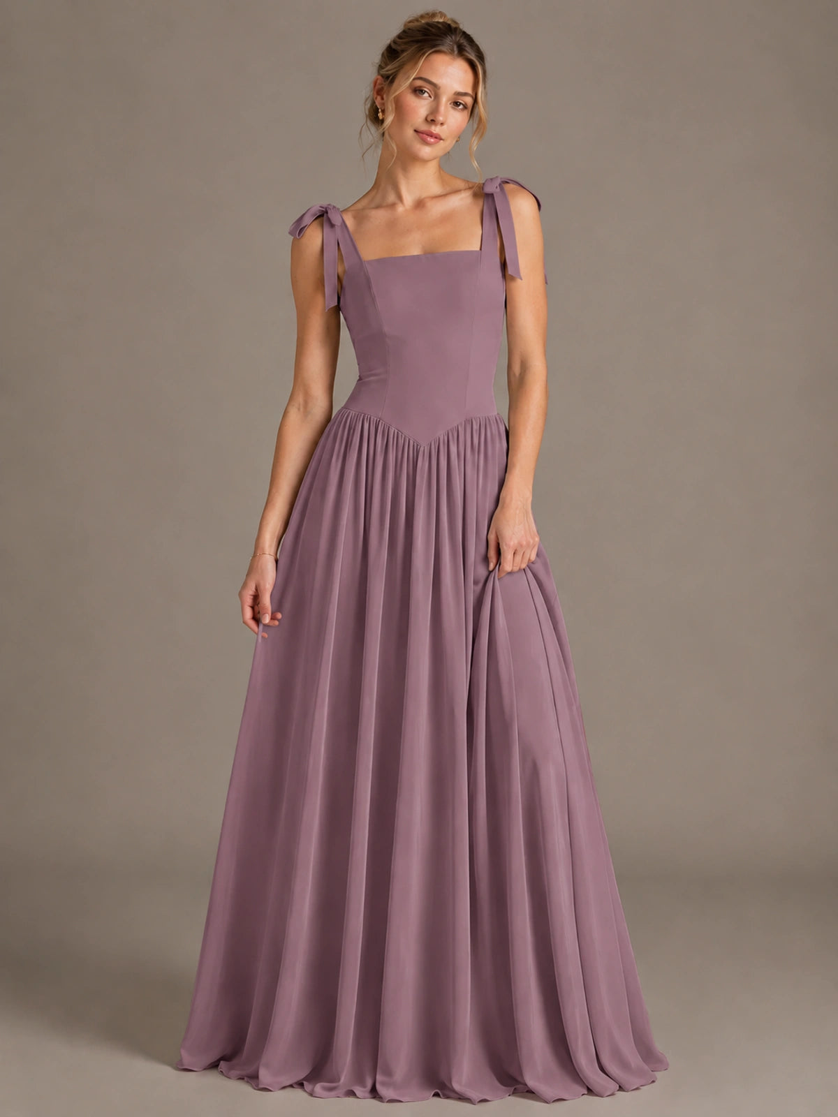 Square Neck A-Line Maxi Dress