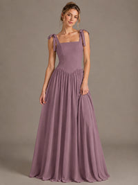 Square Neck A-Line Maxi Dress