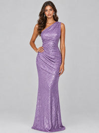 Sequin Mermaid One Shoulder Prom Dress Long formal Gown