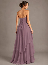 Strapless Ruffle A-Line Maxi Dress