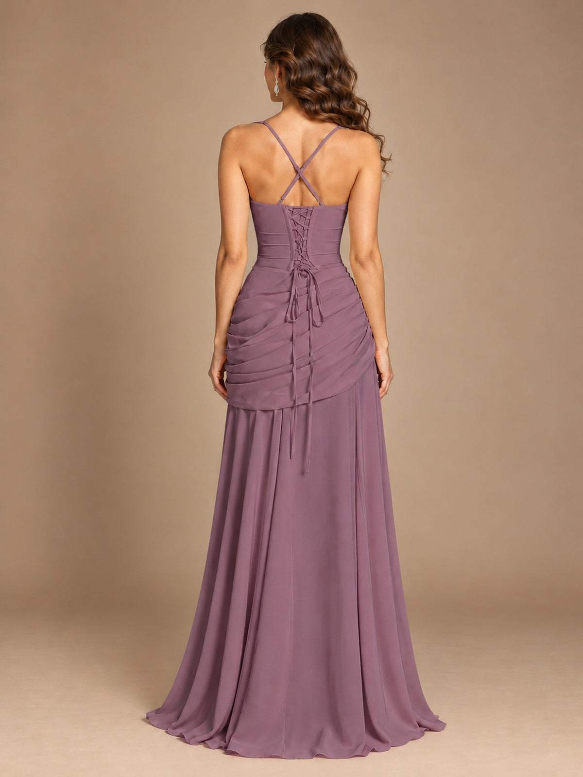 Butter Yellow Square Neck Ruched A-Line Prom Dress
