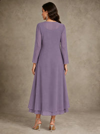 Sequin Chiffon Mother of the Bride Dress with Jacket