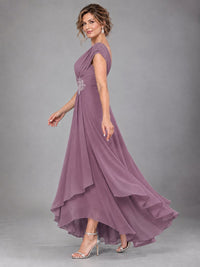 Cap Sleeve Chiffon A-Line Mother of the Bride Dress
