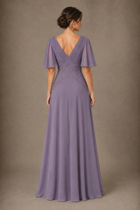 A-Line Chiffon Mother of the Bride Dress with Applique
