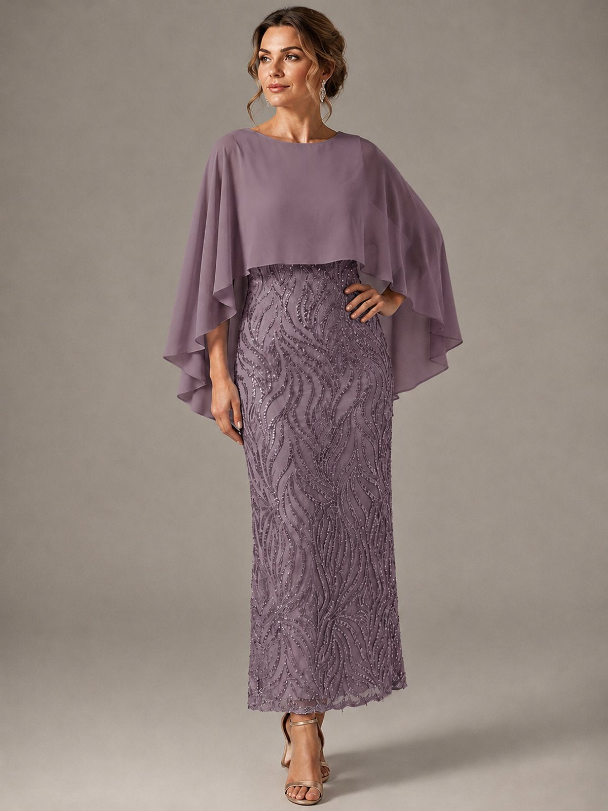 Light Blue Sequin 2 Pieces Mother of the Bride Dress