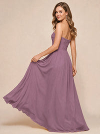 Strapless Pleated Chiffon A-Line Bridesmaid Dress