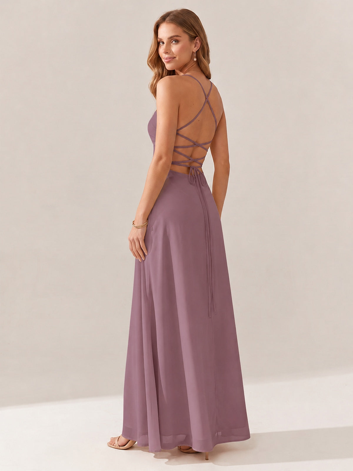 JOVELLEE Yellow Sweetheart Ruched Bust Chiffon Maxi Dress