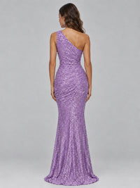 Sequin Mermaid One Shoulder Prom Dress Long formal Gown