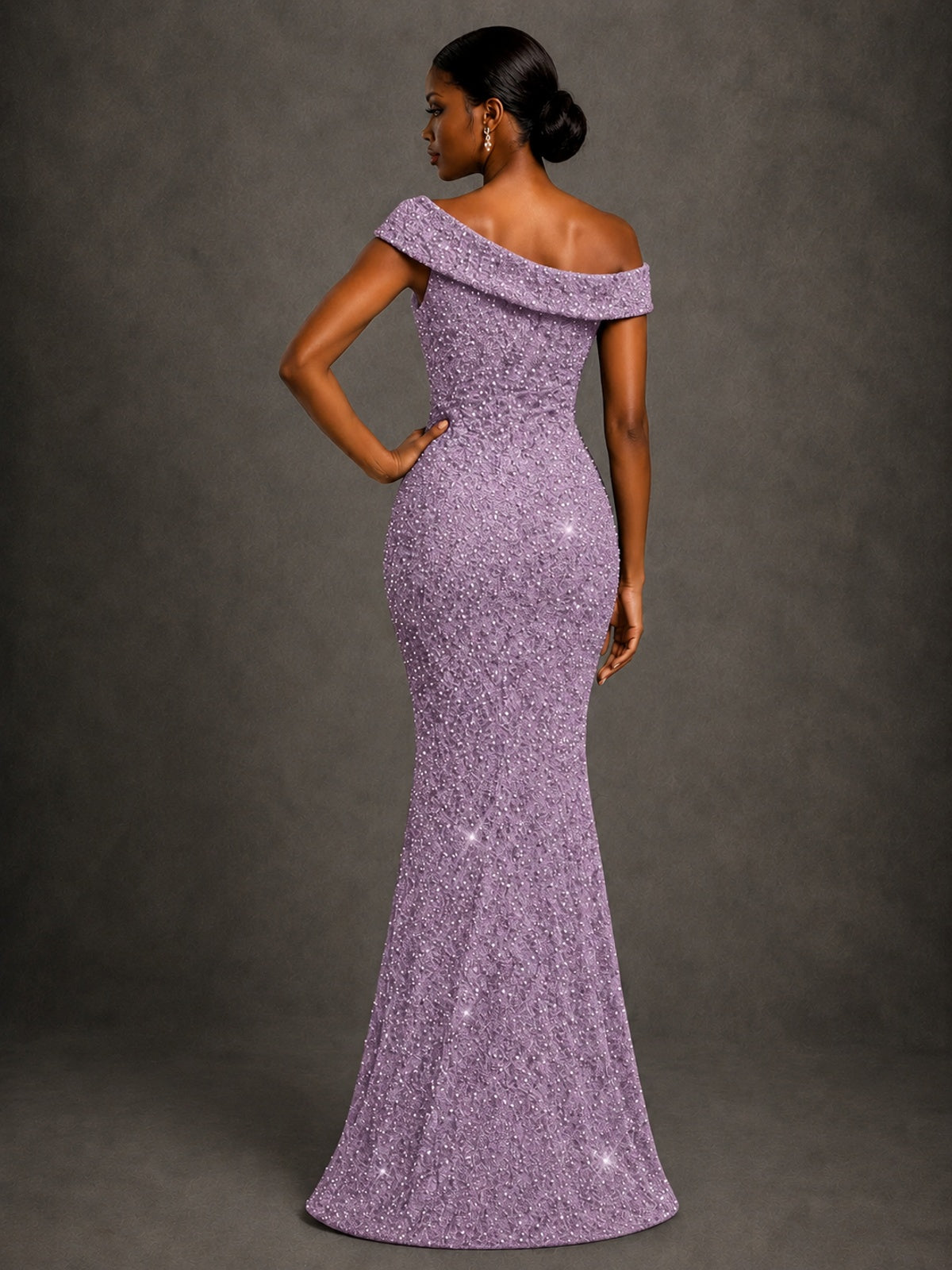 Sequin Off Shoulder Mermaid Prom Dress