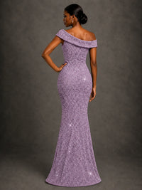Sequin Off Shoulder Mermaid Prom Dress