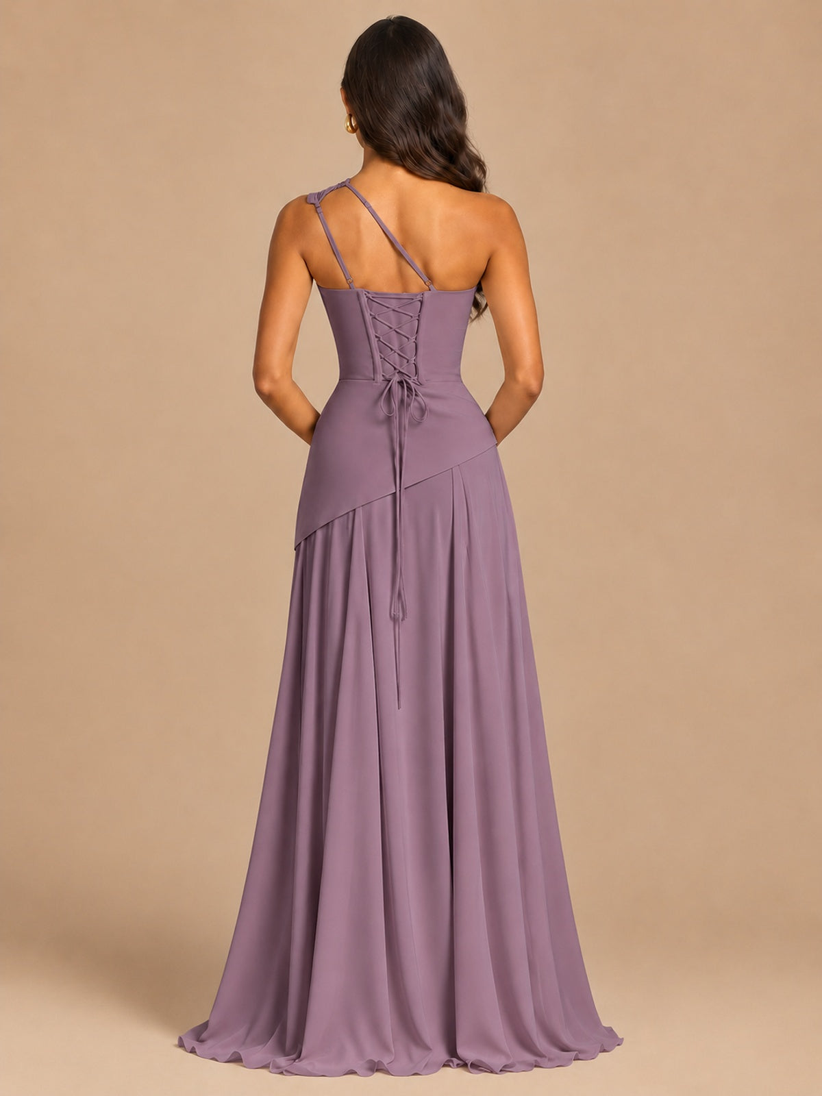 One Shoulder Prom Dress A-line Ruched Women Wedding Formal Gowns