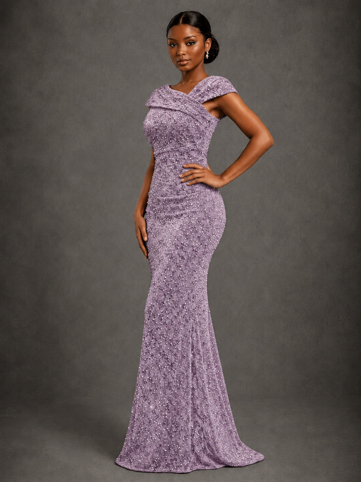 Sequin Off Shoulder Mermaid Prom Dress
