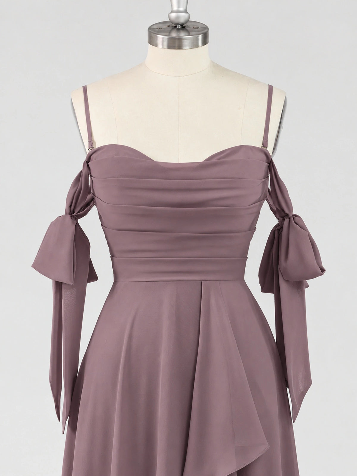 A-Line Ruffles Chiffon Bridesmaid Dress with Slit