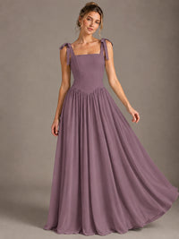 Square Neck A-Line Maxi Dress