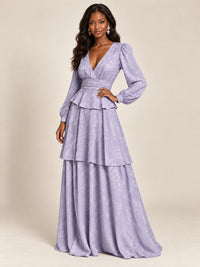 Blush Pink Floral Long Sleeve Maxi Dress