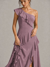 Sage Green One Shoulder Ruffle Bridesmaid Dress