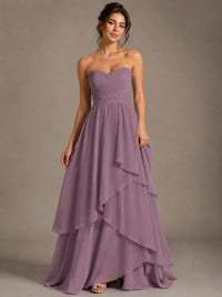 Strapless Ruffle A-Line Maxi Dress
