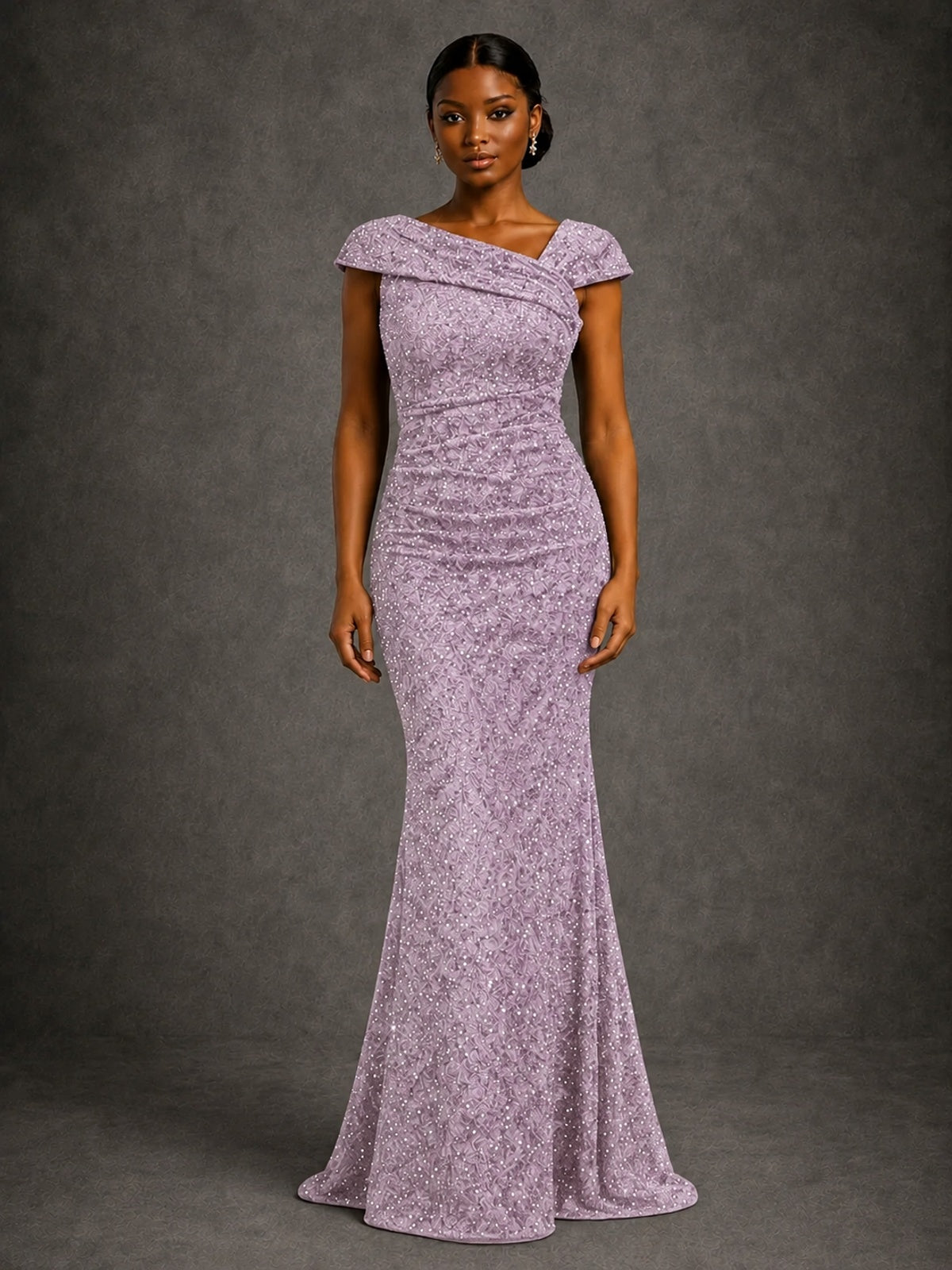 Sequin Off Shoulder Mermaid Prom Dress