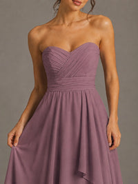 Strapless Ruffle A-Line Maxi Dress