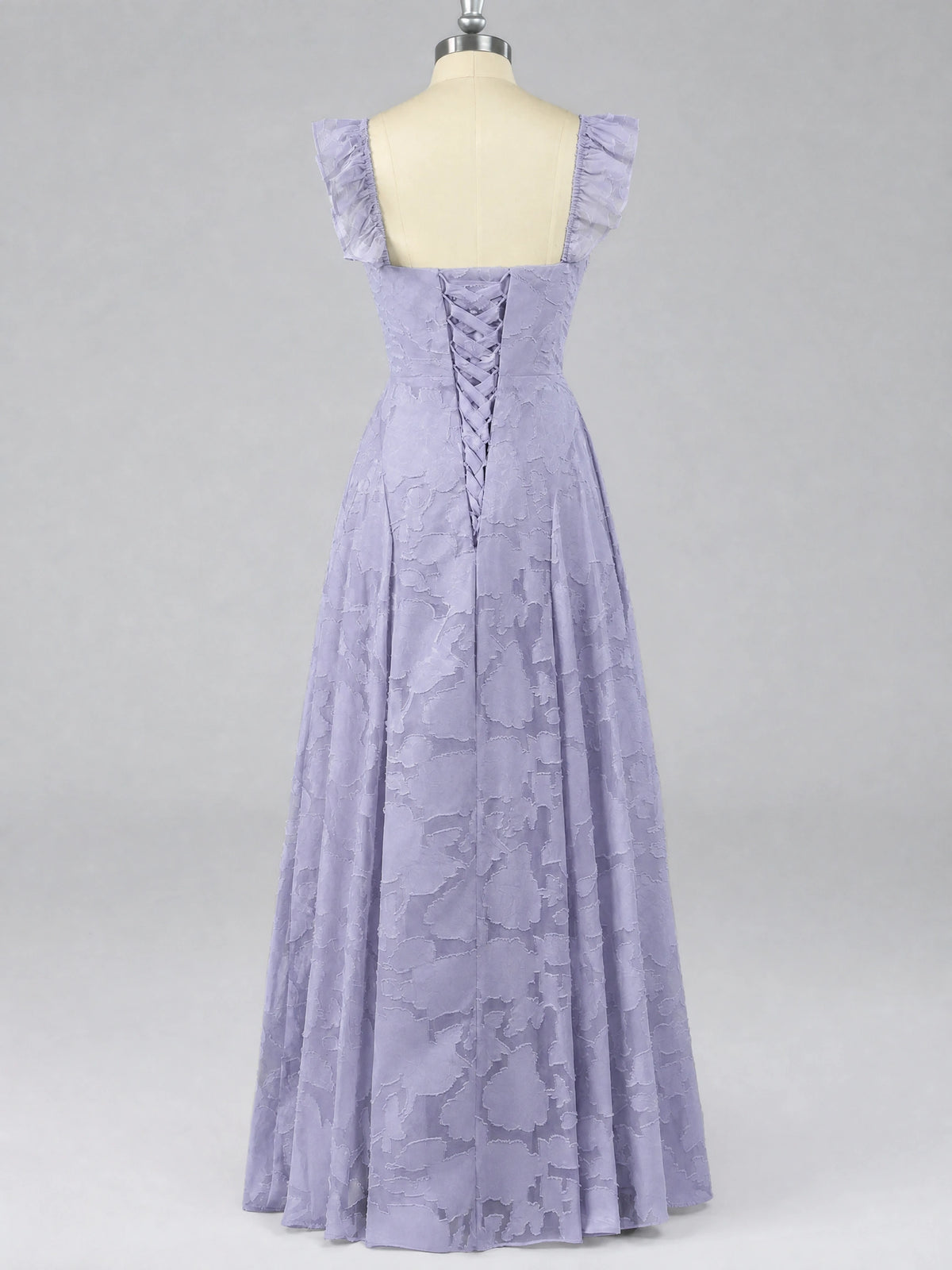 Jacquard Square Neck A-Line Maxi Dress