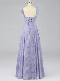 Jacquard Square Neck A-Line Maxi Dress