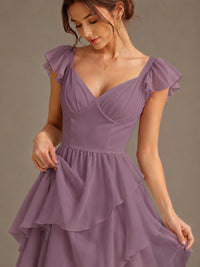 Ruffle Tiered V Neck Maxi Dress