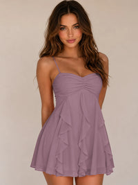Spaghetti Straps Ruched Sweetheart Short Homecoming Dresses