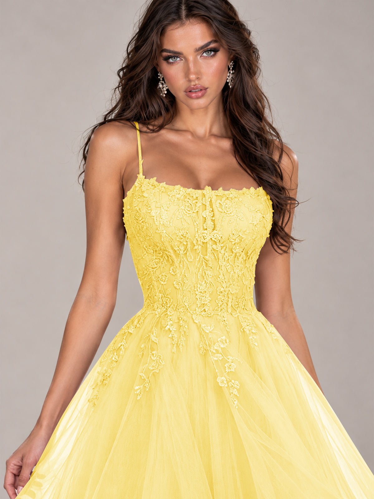 Lace Corset Ball Gown Prom Dress with Cascading Tulle Ruffles