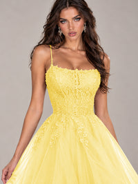 Lace Corset Ball Gown Prom Dress with Cascading Tulle Ruffles