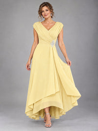 Cap Sleeve Chiffon A-Line Mother of the Bride Dress
