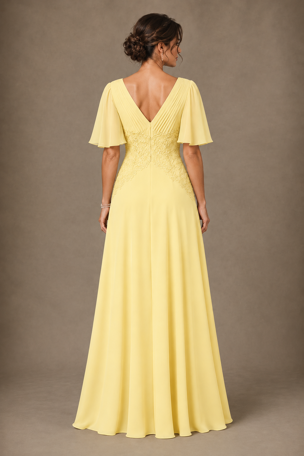 A-Line Chiffon Mother of the Bride Dress with Applique