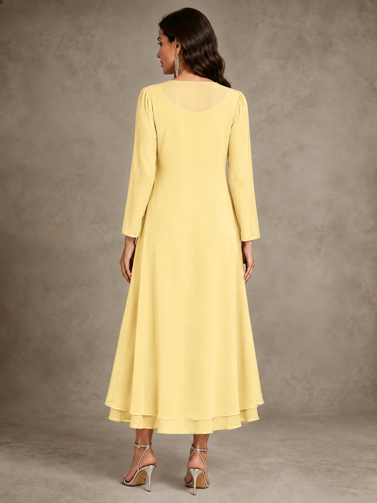 Sequin Chiffon Mother of the Bride Dress with Jacket