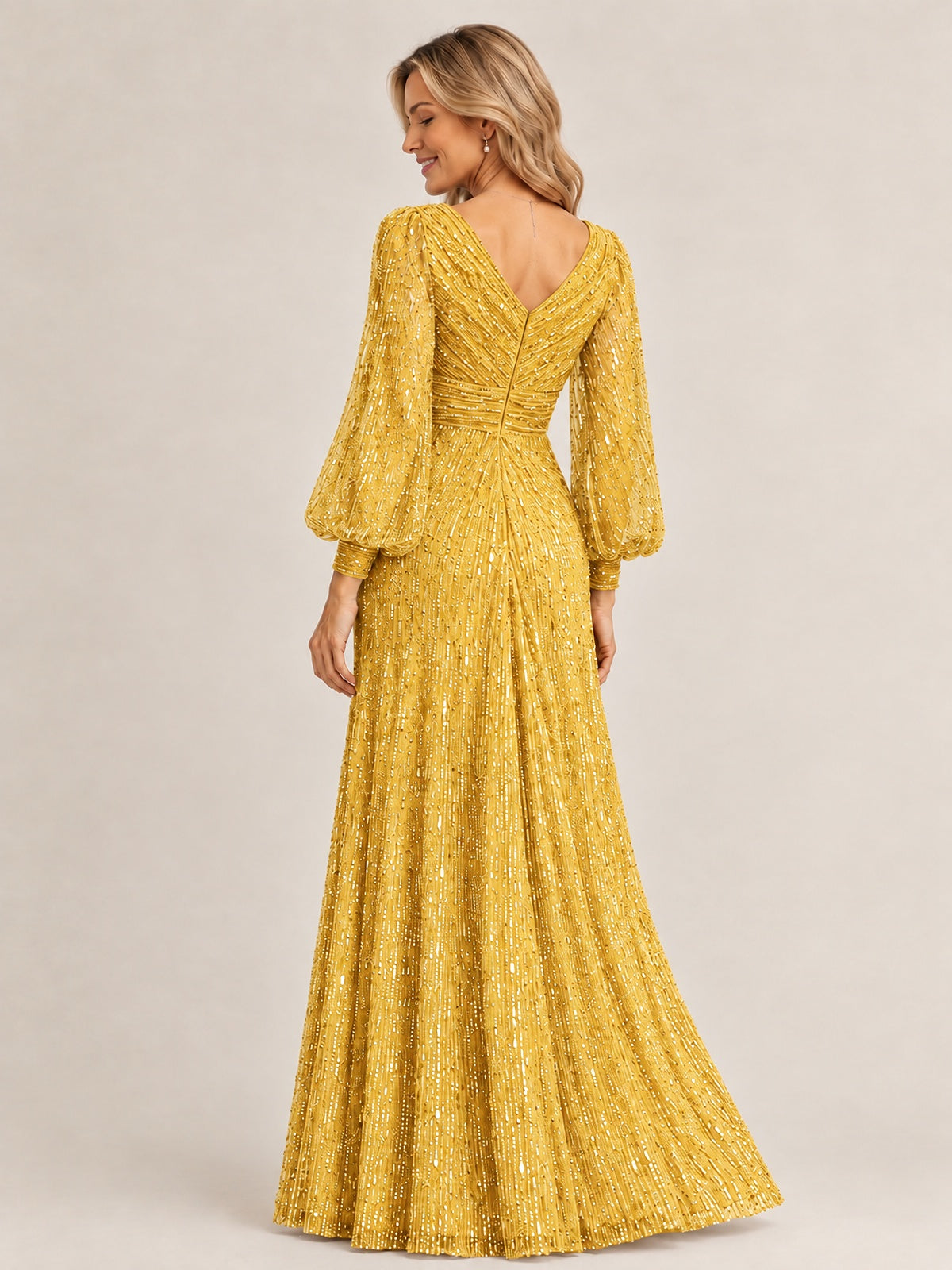 Sparkle Sequin Mother of The Bride Dresses with Long Sleeves