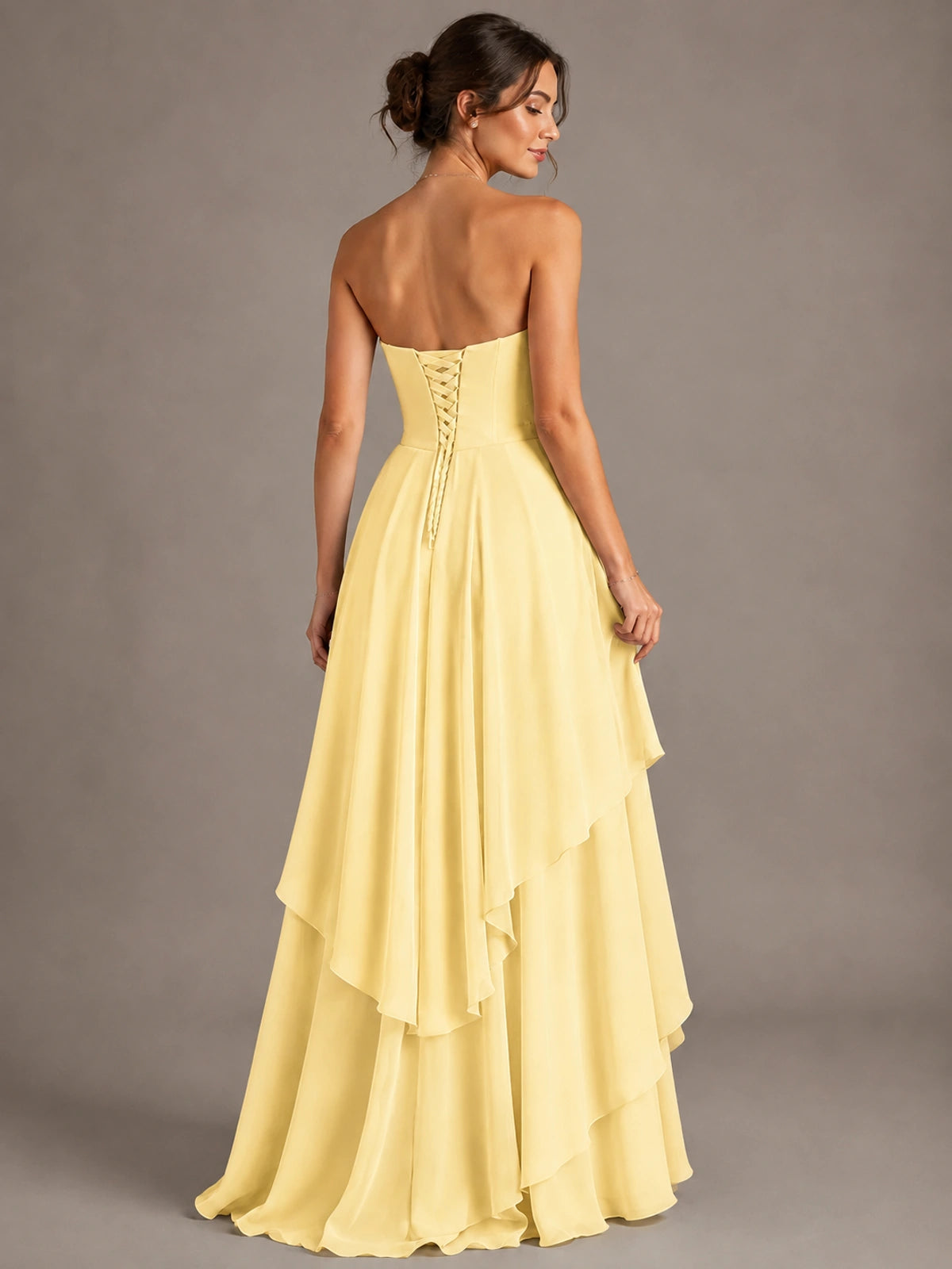 Strapless Ruffle A-Line Maxi Dress