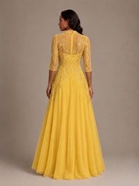 Embellished Appliques Mother of the Bride Dress with 3/4 Sleeves