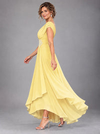 Cap Sleeve Chiffon A-Line Mother of the Bride Dress