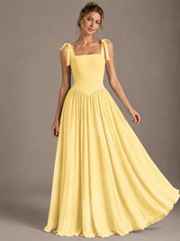 Square Neck A-Line Maxi Dress
