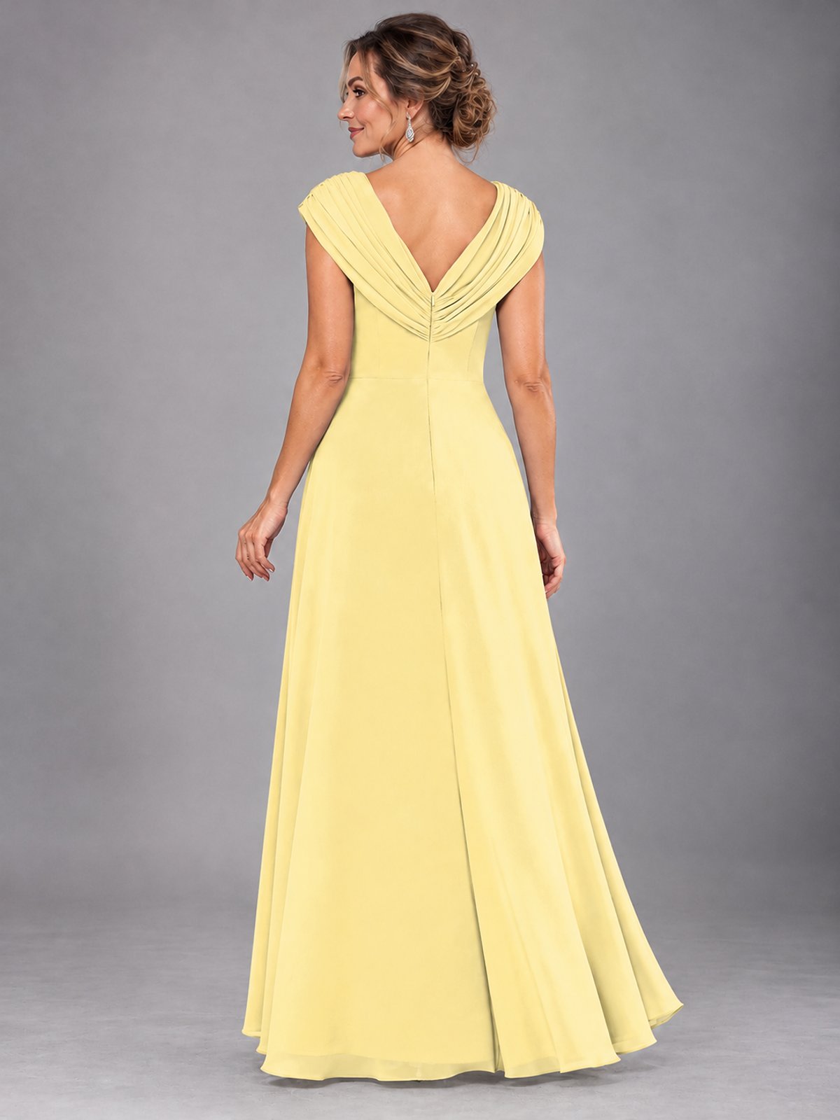 Cap Sleeve Chiffon A-Line Mother of the Bride Dress