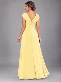Cap Sleeve Chiffon A-Line Mother of the Bride Dress