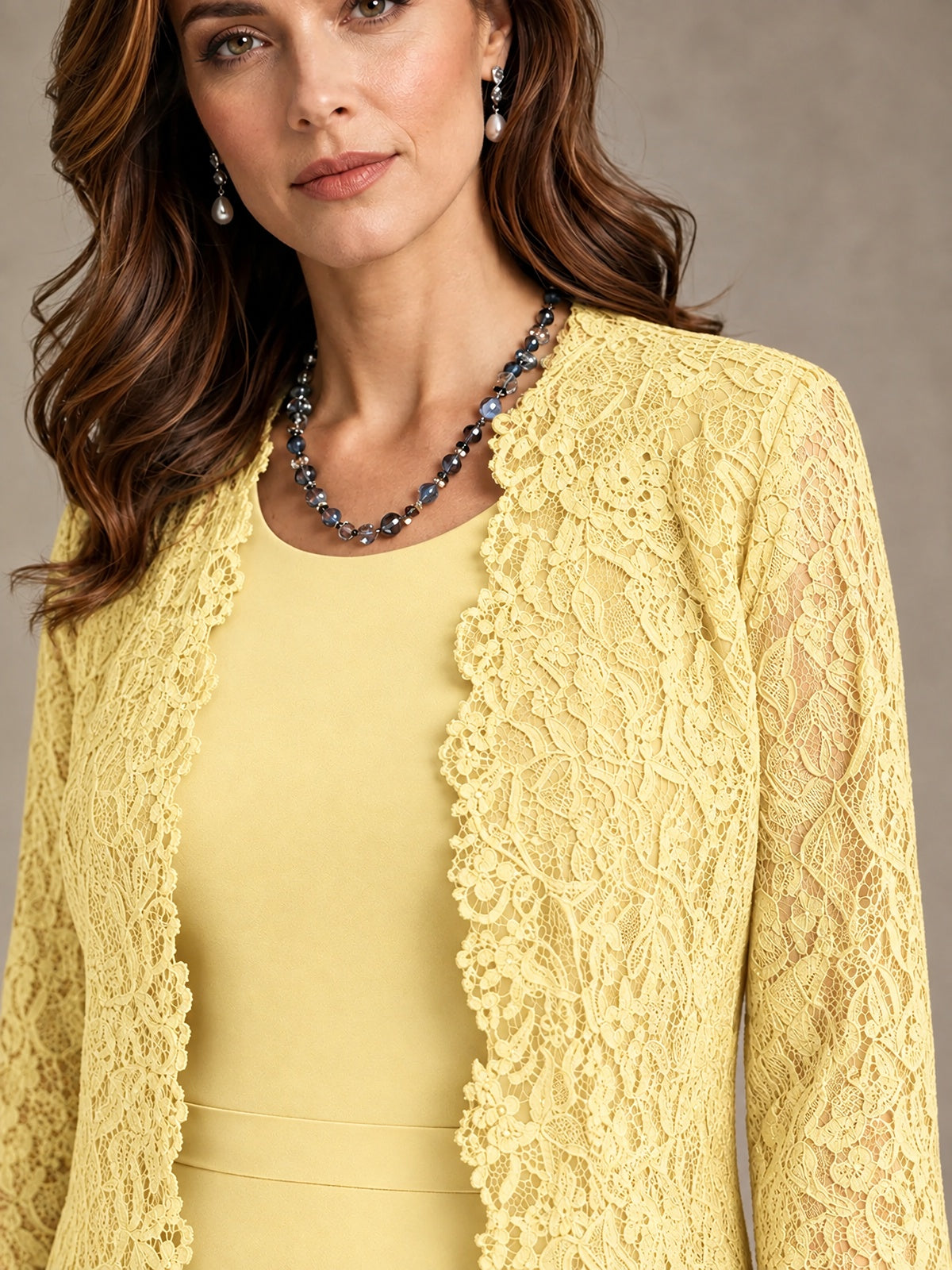 2-Piece Chiffon Mother of the Bride Dress with Lace Jacket
