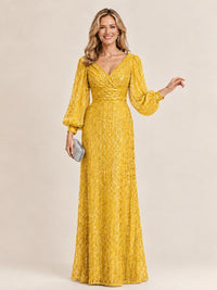 Sparkle Sequin Mother of The Bride Dresses with Long Sleeves