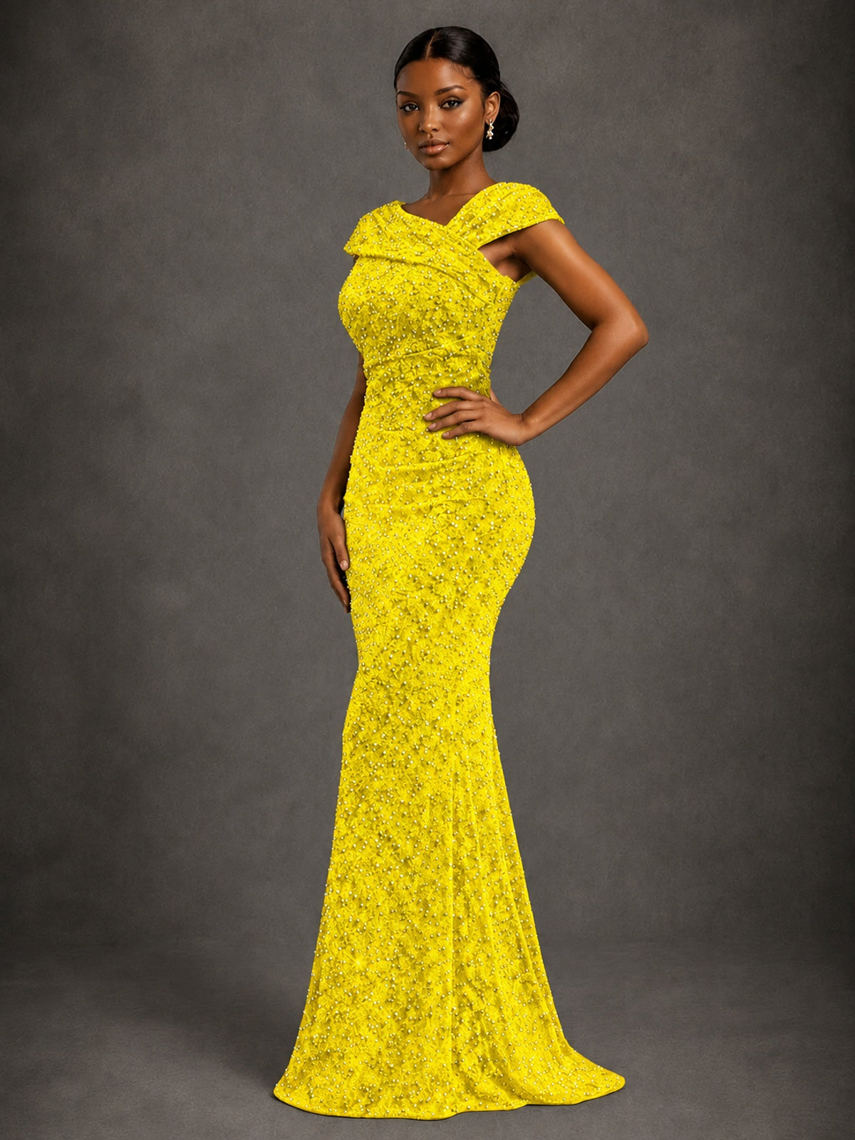 Sequin Off Shoulder Mermaid Prom Dress
