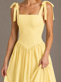 Square Neck A-Line Maxi Dress
