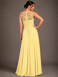 A-line 2 Pieces Chiffon Appliques Mother of The Bride Dresses with Jackets