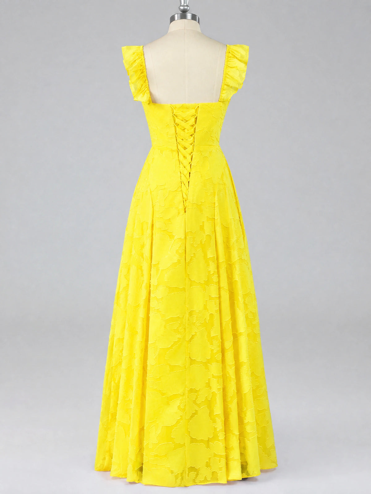 Jacquard Square Neck A-Line Maxi Dress