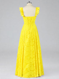 Jacquard Square Neck A-Line Maxi Dress